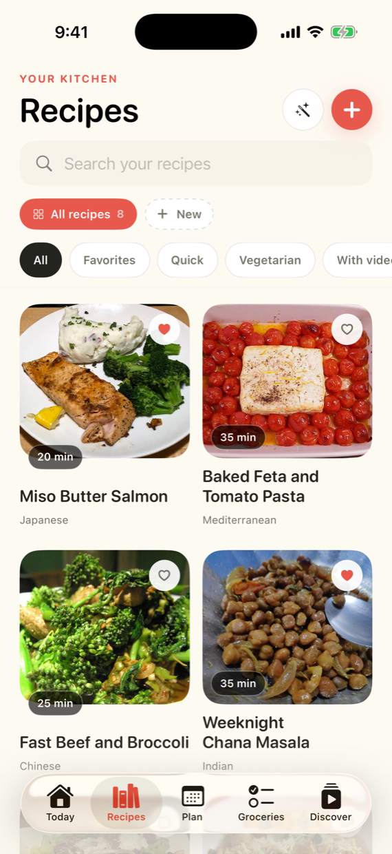 Tableful recipe library